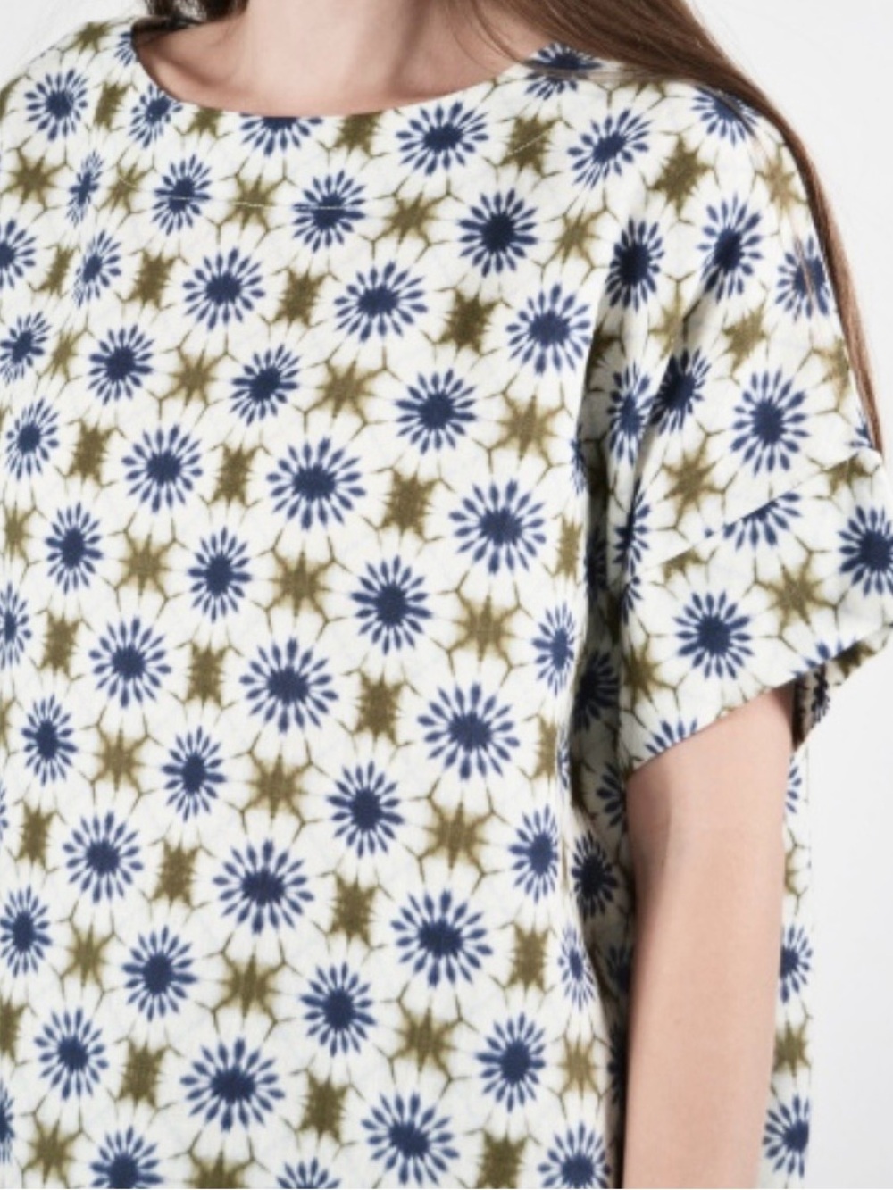 Bryn Walker Italian Linen Orla Cream Star Print Top
